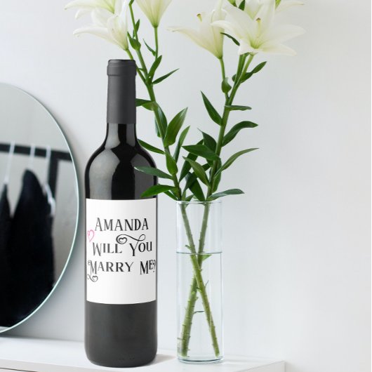 Étiquette Pour Bouteilles De Vin Demande en Mariage Veux-tu m'épouser