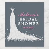 Étiquette Pour Bouteilles De Vin Dentelle blanche mariage robe douche nuptiale (Étiquettes simples)