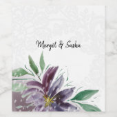 Étiquette Pour Bouteilles De Vin Dentelle d'aquarelle de lotus Abstrait pourpre per (Étiquettes simples)