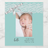 Étiquette Pour Bouteilles De Vin Dentelle verte de l'eau (Étiquettes simples)