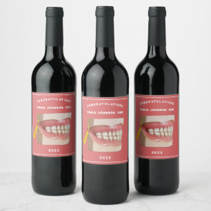 Étiquette Pour Bouteilles De Vin Dentist Gradust Congrats Vin Étiquette