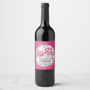 Étiquette Pour Bouteilles De Vin Dernier Disco de la Mariée Cadeau de Fête d'Enterr