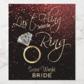 Étiquette Pour Bouteilles De Vin Dernier Fling avant la ceinture Bachelorette - Rou (Étiquettes simples)