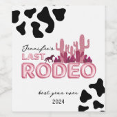 Étiquette Pour Bouteilles De Vin Dernier rodéo ballon police et impression vache, c (Étiquettes simples)