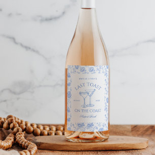 Étiquette Pour Bouteilles De Vin Dernier Toast sur la côte Floral Bachelorette