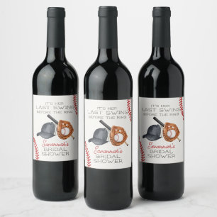 Étiquette Pour Bouteilles De Vin Dernier Tour de Batte de Baseball Avant la Baby Sh