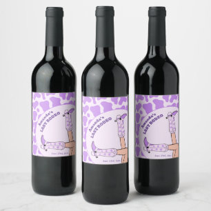 Étiquette Pour Bouteilles De Vin Dernière Cowgirl Violette de Rodéo Fête de Fiançai