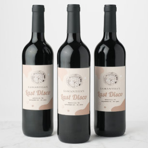 Étiquette Pour Bouteilles De Vin Dernière soirée disco rétro pour l'enterrement de 