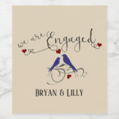 Étiquette Pour Bouteilles De Vin Des perruches nous sommes faire-part engagé (Étiquettes simples)