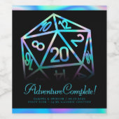 Étiquette Pour Bouteilles De Vin Dés RPG | Holo Imaginaire Tabletop PnP Gamer Perso (Étiquettes simples)