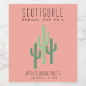 Étiquette Pour Bouteilles De Vin Desert Cactus Scottsdale Bachelorette (Étiquettes simples)