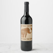 Étiquette Pour Bouteilles De Vin Design d'art tribal des éléphants (Devant)
