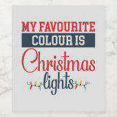 Étiquette Pour Bouteilles De Vin Design de Noël avec lumières (Étiquettes simples)