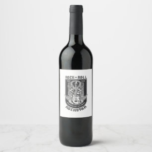 Étiquette Pour Bouteilles De Vin Design Guitar Rock