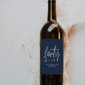 Étiquette Pour Bouteilles De Vin Design moderne 40e anniversaire simple élégant scr