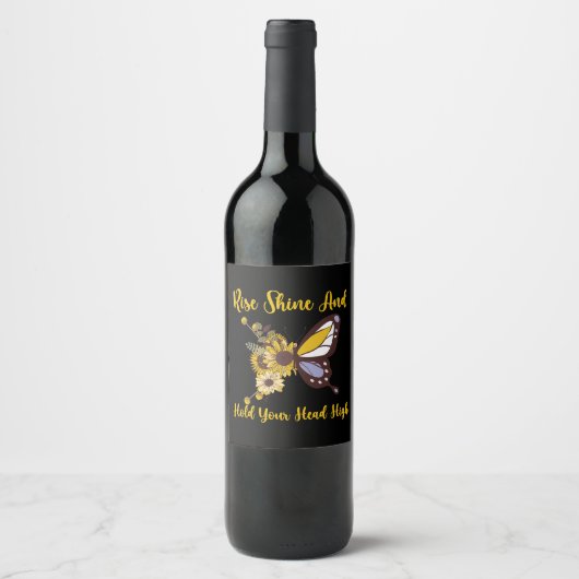 Étiquette Pour Bouteilles De Vin design pour bébé retro boho (Devant)