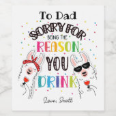 Étiquette Pour Bouteilles De Vin Désolé pour le reason. (Étiquettes simples)