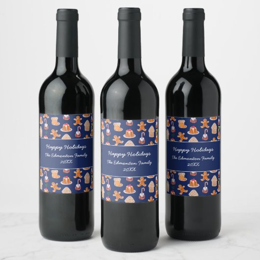 Étiquette Pour Bouteilles De Vin Desserts de Noël (Bouteilles)