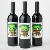 Étiquette Pour Bouteilles De Vin Dessin animé Frankenstein (Bouteilles)
