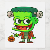 Étiquette Pour Bouteilles De Vin Dessin animé Frankenstein (Étiquettes simples)