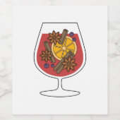 Étiquette Pour Bouteilles De Vin Dessin de xmas de vin roux (Étiquettes simples)