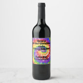 Étiquette Pour Bouteilles De Vin Dessin Hippy Tie Dye (Devant)
