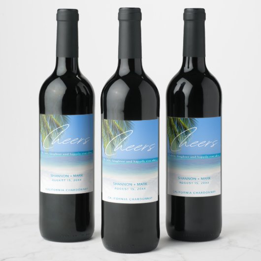 Étiquette Pour Bouteilles De Vin Destination Beach Wedding (Bouteilles)