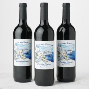 Étiquette Pour Bouteilles De Vin Destination Croisière de la partie de retraite Grè