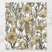 Étiquette Pour Bouteilles De Vin Detailed Floral Pattern (Étiquettes simples)