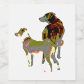 Étiquette Pour Bouteilles De Vin Deux Chiens (Étiquettes simples)