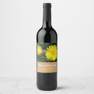 Étiquette Pour Bouteilles De Vin Deux Dandelions Mariage personnalisé