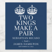 Étiquette Pour Bouteilles De Vin Deux Rois Font Un Mariage Gay Pair (Étiquettes simples)