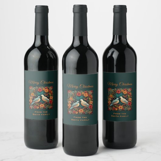 Étiquette Pour Bouteilles De Vin Deux tourterelles (Bouteilles)