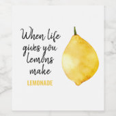 Étiquette Pour Bouteilles De Vin Devis jaune citron amusant (Étiquettes simples)