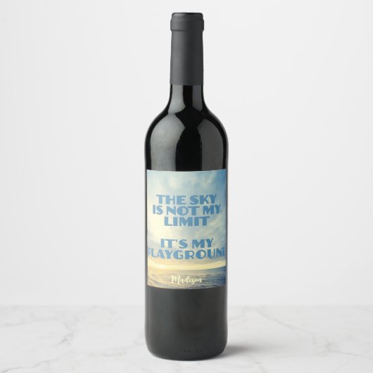 Étiquette Pour Bouteilles De Vin Devis Sky de nom personnalisé (Devant)