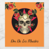Étiquette Pour Bouteilles De Vin Dia De Los Muertos (Étiquettes simples)