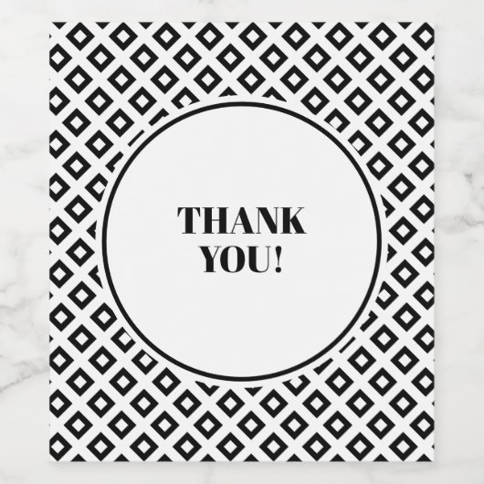 Étiquette Pour Bouteilles De Vin Diamant noir (Étiquettes simples)