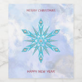 Étiquette Pour Bouteilles De Vin Diamants et flocon de neige (Étiquettes simples)