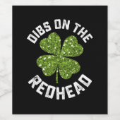 Étiquette Pour Bouteilles De Vin Dibs On The Redhead St Patrick's Day Shamrock (Étiquettes simples)