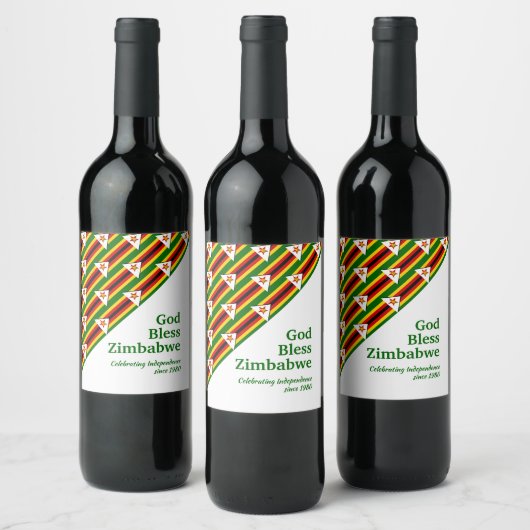 Étiquette Pour Bouteilles De Vin DIEU BÉNÉFICIE ZIMBABWE Personnalisable (Bouteilles)