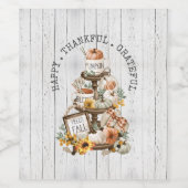 Étiquette Pour Bouteilles De Vin Dîner d'amitié Automne (Étiquettes simples)