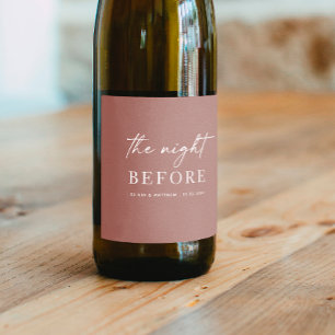 Étiquette Pour Bouteilles De Vin Dîner de répétition de Mariage Dusty Rose Nuit a