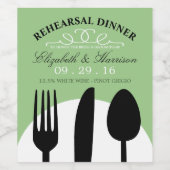 Étiquette Pour Bouteilles De Vin Dîner de répétition Mariage moderne (Étiquettes simples)