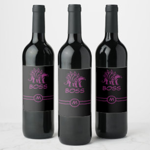 Étiquette Pour Bouteilles De Vin Dino Violet Stegosaurus Dinosaure Actionné