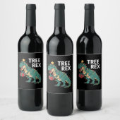 Étiquette Pour Bouteilles De Vin Dinosaur Arbre de Noël Rex Pyjamas de Noël Lumière (Bouteilles)