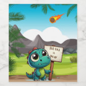 Étiquette Pour Bouteilles De Vin dinosaur drôle mignon (Étiquettes simples)