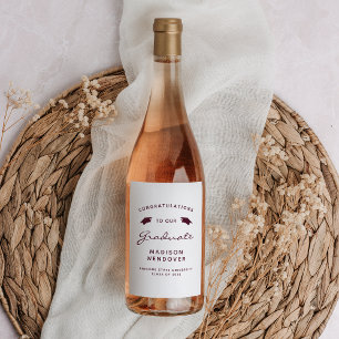 Étiquette Pour Bouteilles De Vin Diplômé de la promotion 2026 en Bourgogne Blanc Sc