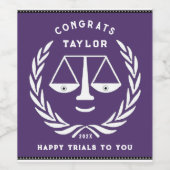 Étiquette Pour Bouteilles De Vin Diplôme d'études de droit (Étiquettes simples)