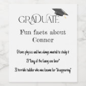 Étiquette Pour Bouteilles De Vin Diplôme d'études supérieures Cap Fun Faits (Étiquettes simples)