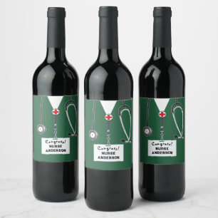 Étiquette Pour Bouteilles De Vin Diplôme d'infirmière École d'infirmières